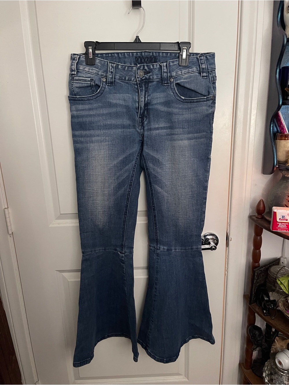 Rock & Roll Cowgirl Women’s Dark Blue Super Flare Jeans